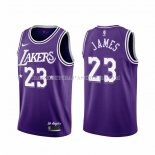 Maillot Los Angeles Lakers LeBron James NO 23 Ville 2021-22 Volet Maillot Los Angeles Lakers LeBron James NO 23 Ville 2021-22 Volet