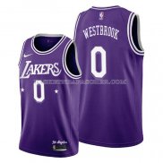 Maillot Los Angeles Lakers Russell Westbrook NO 0 Ville 2021-22 Volet