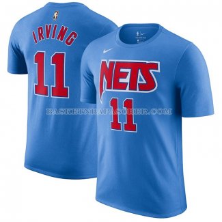 Maillot Manche Courte Brooklyn Nets Kyrie Irving Hardwood Classics Bleu