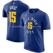 Maillot Manche Courte Denver Nuggets Nikola Jokic Statement Bleu