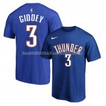 Maillot Manche Courte Oklahoma City Thunder Josh Giddey Bleu