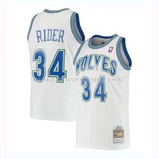 Maillot Minnesota Timberwolves Isaiah Rider Mitchell & Ness 1995-96 Blanc
