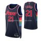 Maillot Philadelphia 76ers Joel Embiid NO 21 Ville 2021-22 Bleu
