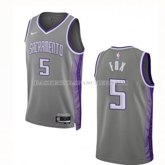 Maillot Sacramento Kings De'aaron Fox NO 5 Ville 2022-23 Gris