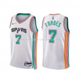 Maillot San Antonio Spurs Bryn Forbes NO 7 Ville 2021-22 Blanc
