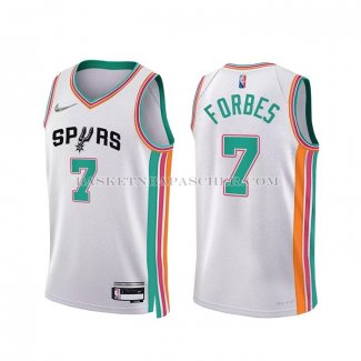 Maillot San Antonio Spurs Bryn Forbes NO 7 Ville 2021-22 Blanc