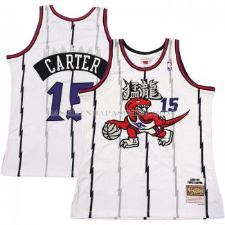 Maillot Tornto Raptors Vince Carter NO 15 Mitchell & Ness 1998-99 Blanc2