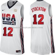 Maillot USA 1992 Stockton Blanc
