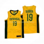 Maillot Bresil Leandro Barbosa No 19 2019 FIBA Baketball World Cup Jaune