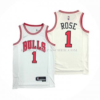 Maillot Chicago Bulls Derrick Rose NO 1 Association 2021 Blanc