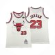 Maillot Chicago Bulls Michael Jordan NO 23 Mitchell & Ness Chainstitch Creme