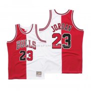 Maillot Chicago Bulls Michael Jordan NO 23 Split Blanc Rouge