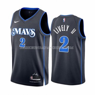 Maillot Dallas Mavericks Dereck Lively II NO 2 Ville 2023-24 Bleu