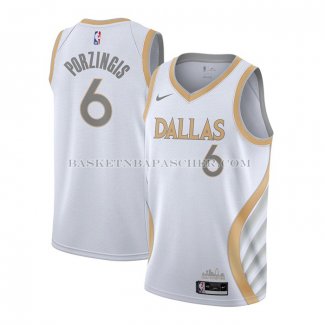 Maillot Dallas Mavericks Kristaps Porzingis Ville 2020-21 Blanc