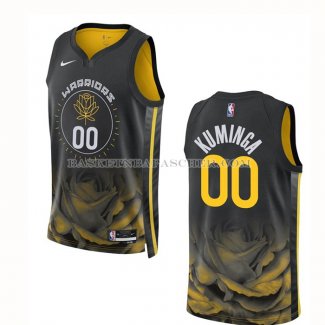 Maillot Golden State Warriors Jonathan Kuminga NO 00 Ville 2022-23 Noir
