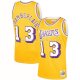 Maillot Los Angeles Lakers Wilt Chamberlain NO 13 Mitchell & Ness 1971-72 Jaune