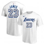 Maillot Manche Courte Los Angeles Lakers Lebron James Blanc