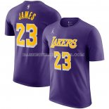 Maillot Manche Courte Los Angeles Lakers Lebron James Statement Volet