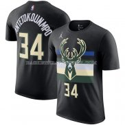 Maillot Manche Courte Milwaukee Bucks Giannis Antetokounmpo Statement Noir