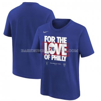 Maillot Manche Courte Philadelphia 76ers 2023 NBA Playoffs Mantra Bleu