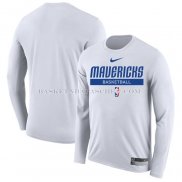 Maillot Manches Longues Dallas Mavericks Practice Performance 2022-23 Blanc
