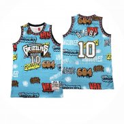 Maillot Memphis Grizzlies Mike Bibby NO 10 Mitchell & Ness 1998-99 Bleu