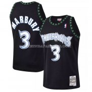 Maillot Minnesota Timberwolves Stephon Marbury NO 3 Mitchell & Ness 1997-98 Noir