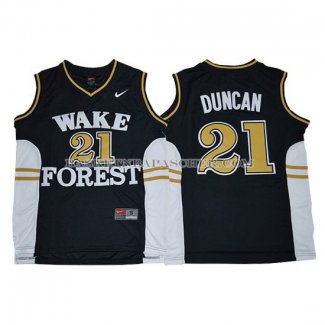 Maillot NCAA Wake Forest Demon Deacons Tim Duncan Bleu Marino