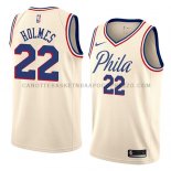 Maillot Philadelphia 76ers Richaun Holmes Ciudad 2018 Crema