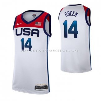 Maillot USA 2021 Draymond Green No 14 Blanc