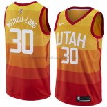 Maillot Utah Jazz Naz Mitrou-long Ville 2018 Jaune Maillot Utah Jazz Naz Mitrou-long Ville 2018 Jaune