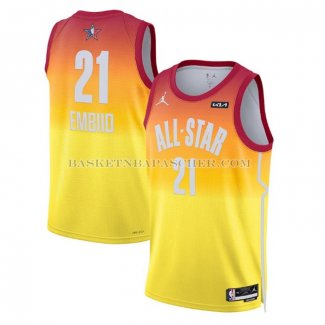 Maillot All Star 2023 Philadelphia 76ers Joel Embiid NO 21 Orange