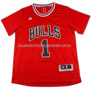 Maillot Authentique Manche Courte Chicago Bulls Rose Rouge