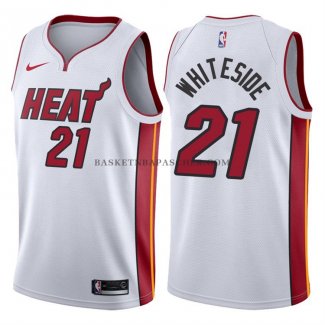 Maillot Authentique Miami Heat Whiteside 2017-18 Blanc