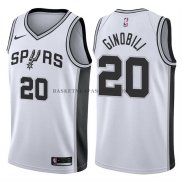 Maillot Authentique San Antonio Spurs Ginobili 2017-18 Blanc