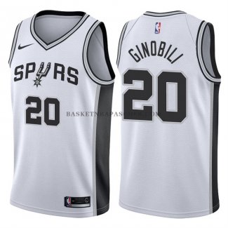 Maillot Authentique San Antonio Spurs Ginobili 2017-18 Blanc