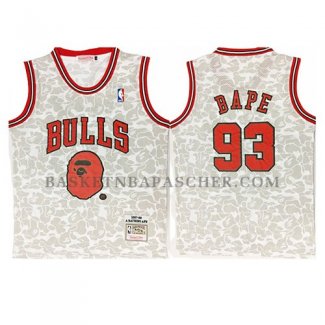 Maillot Chicago Bulls Bape Mitchell & Ness 1997-98 Gris