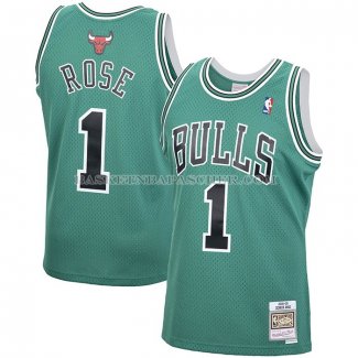 Maillot Chicago Bulls Derrick Rose NO 1 Mitchel & Ness 2008-09 Vert