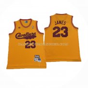 Maillot Cleveland Cavaliers LeBron James NO 23 Mitchell & Ness 1970-74 Jaune