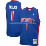 Maillot Detroit Pistons Chauncey Billups NO 1 Mitchell & Ness 2003-04 Bleu