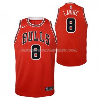 Maillot Enfant Chicago Bulls Zach Lavine NO 8 Icon Rouge