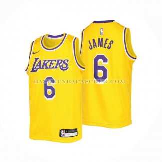 Maillot Enfant Los Angeles Lakers LeBron James NO 6 Icon 2022-23 Jaune