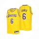 Maillot Enfant Los Angeles Lakers LeBron James NO 6 Icon 2022-23 Jaune