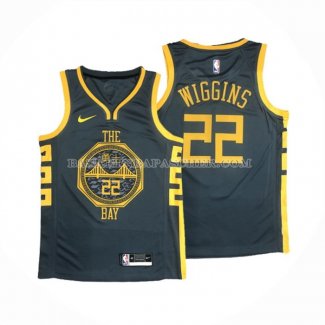 Maillot Golden State Warriors Andrew Wiggins NO 22 Ville 2018-19 Bleu