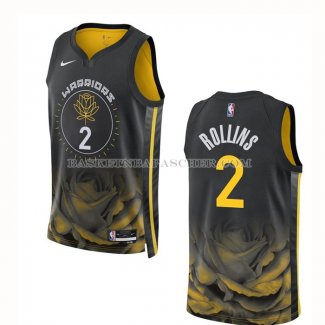 Maillot Golden State Warriors Ryan Rollins NO 2 Ville 2022-23 Noir