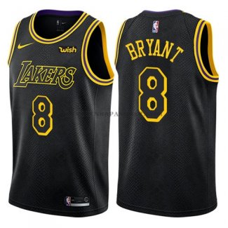 Maillot Los Angeles Lakers Kobe Bryant Ciudad 2017-18 Noir