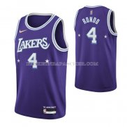 Maillot Los Angeles Lakers Rajon Rondo NO 4 Ville Edition 2021-22 Volet