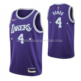 Maillot Los Angeles Lakers Rajon Rondo NO 4 Ville Edition 2021-22 Volet
