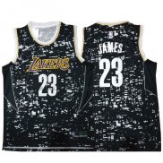Maillot Luces de La Ville Los Angeles Lakers Lebron James Noir