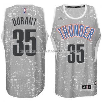 Maillot Lumieres de la ville Oklahoma City Thunder Durant Gris